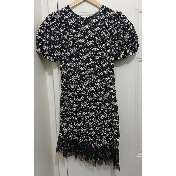 Elisabetta franchi abito Donna womens medium floral mini black cream blossoms - Picture 5 of 10